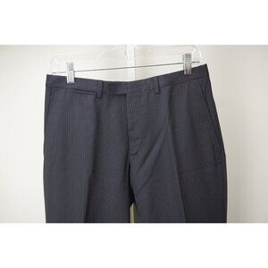 Gucci Blue Double Pinstriped 100% Wool Mens Dress Pants Sz 48 NEW